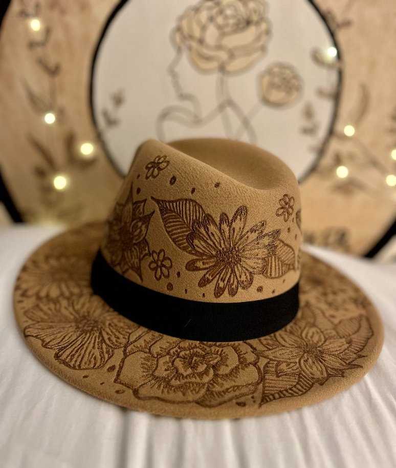  English Gardens Fashion Hat Wood Carvings 