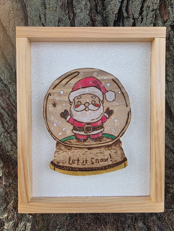 Santa Globe Wall Art Wood Carvings 