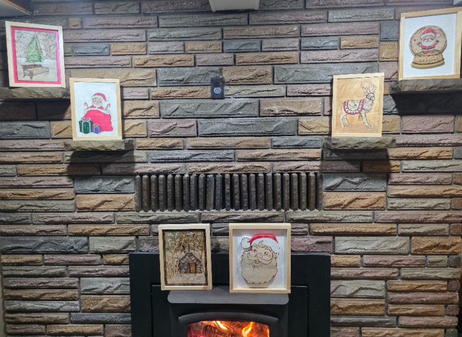 Santa Globe Wall Art Wood Carvings 