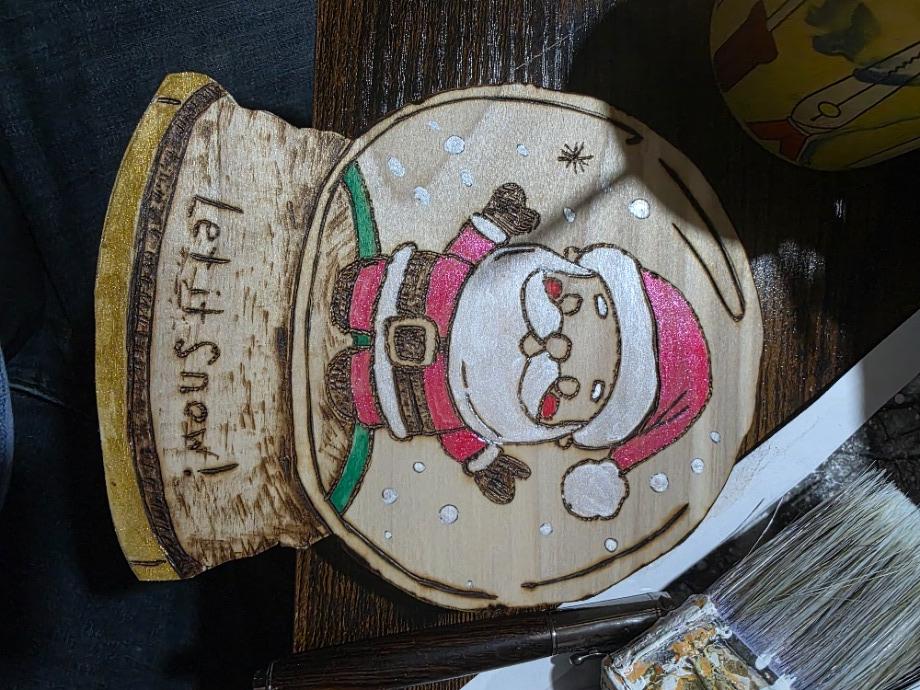 Santa Globe Wall Art Wood Carvings 